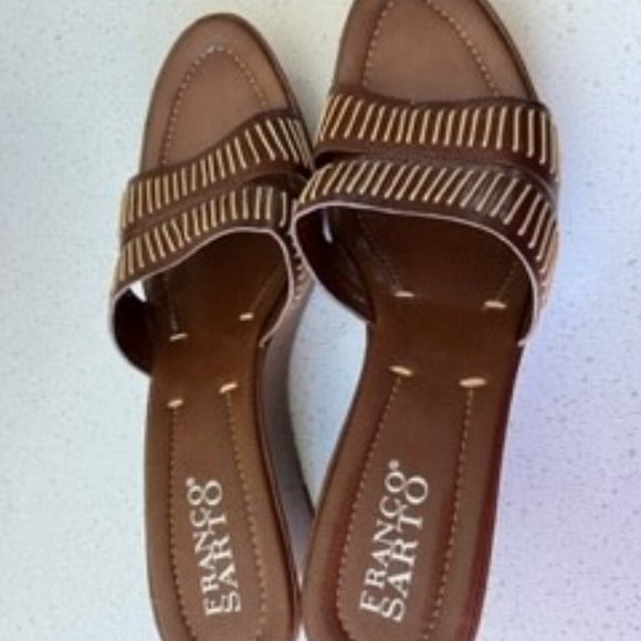 12M Franco Sarto Tobacco Wedge Slide - Picture 7 of 7